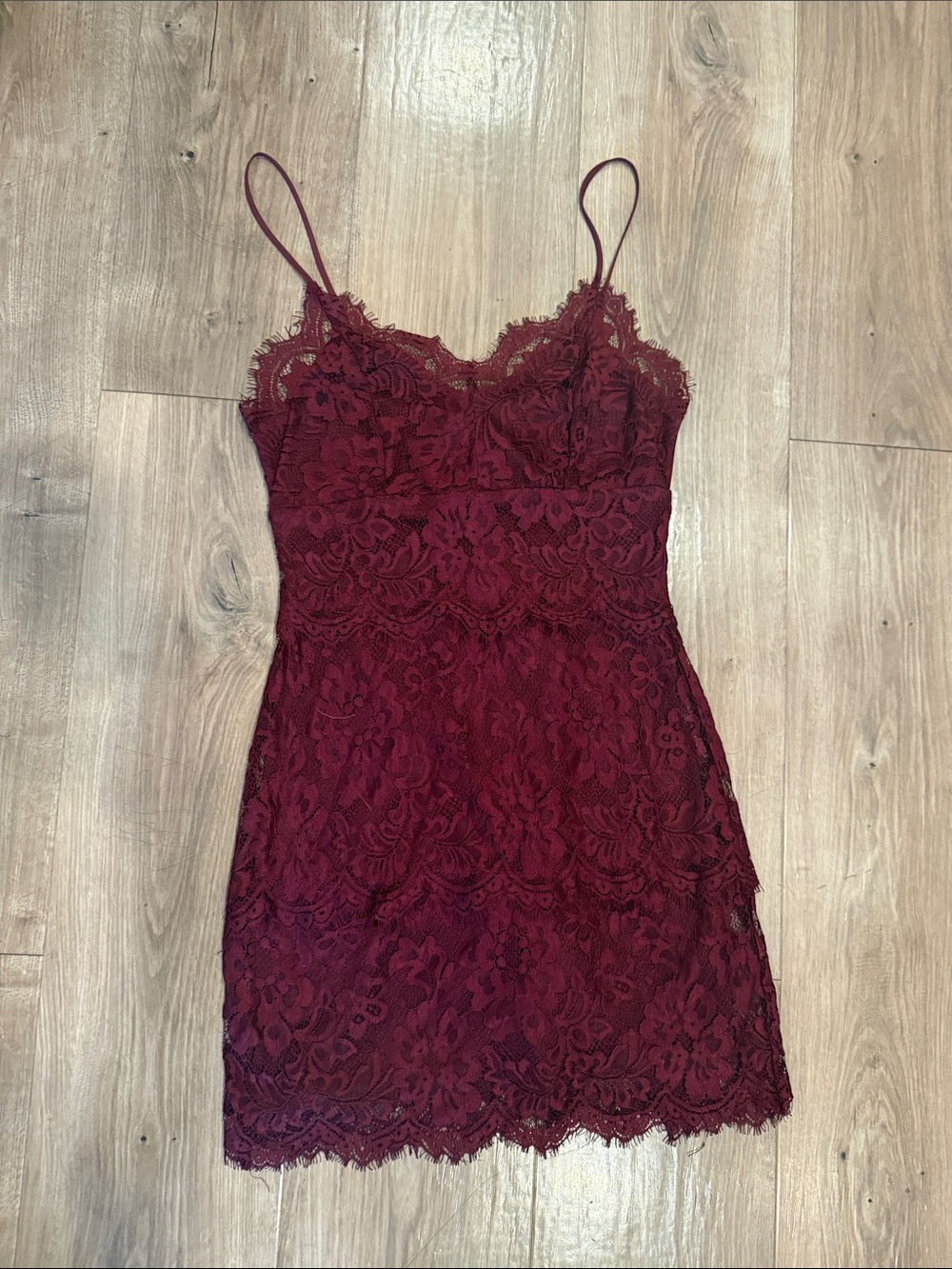 Topshop Burgundy Lace Slip Dress